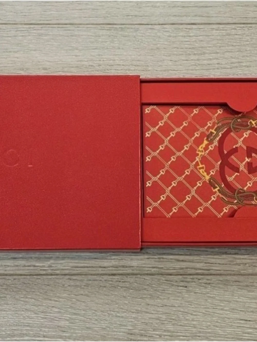 Gucci Red and Gold Luxury Home Office Stationery Box